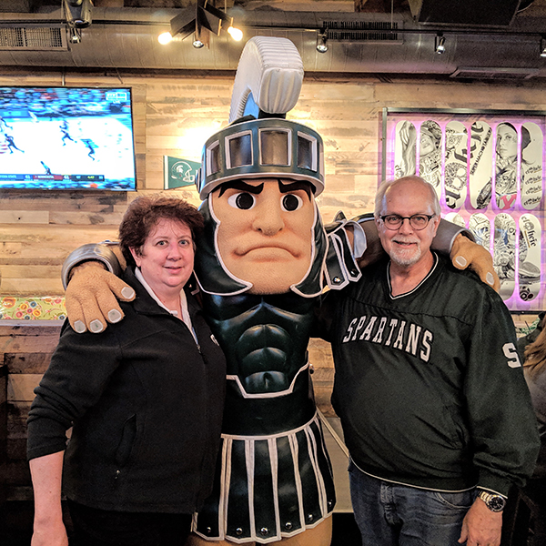 David and Diana Copp with Sparty