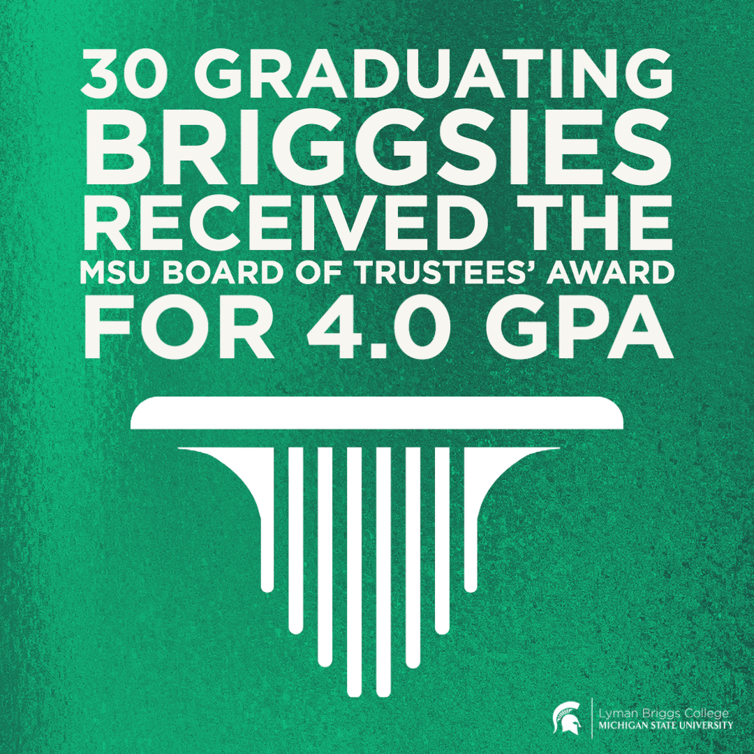30 of the MSU Board of Trustees Award Winners were Briggsies