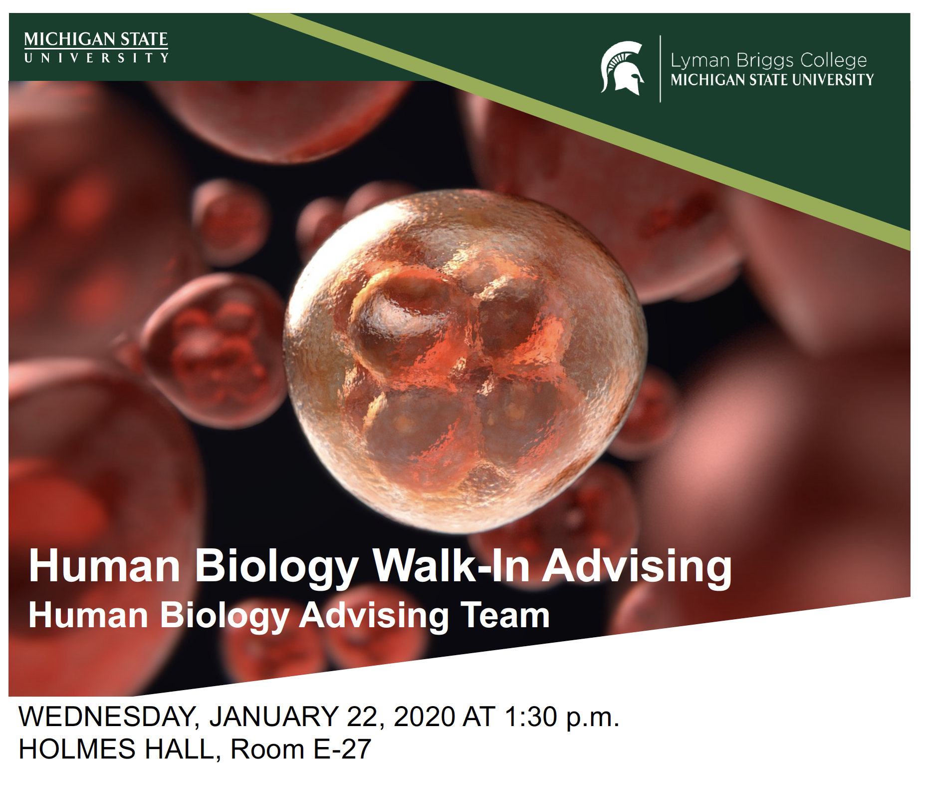 Cell meiosis Human Biology Walk-in Advising Wednesday, Jan. 22, 201020 at 1:30 p.m.