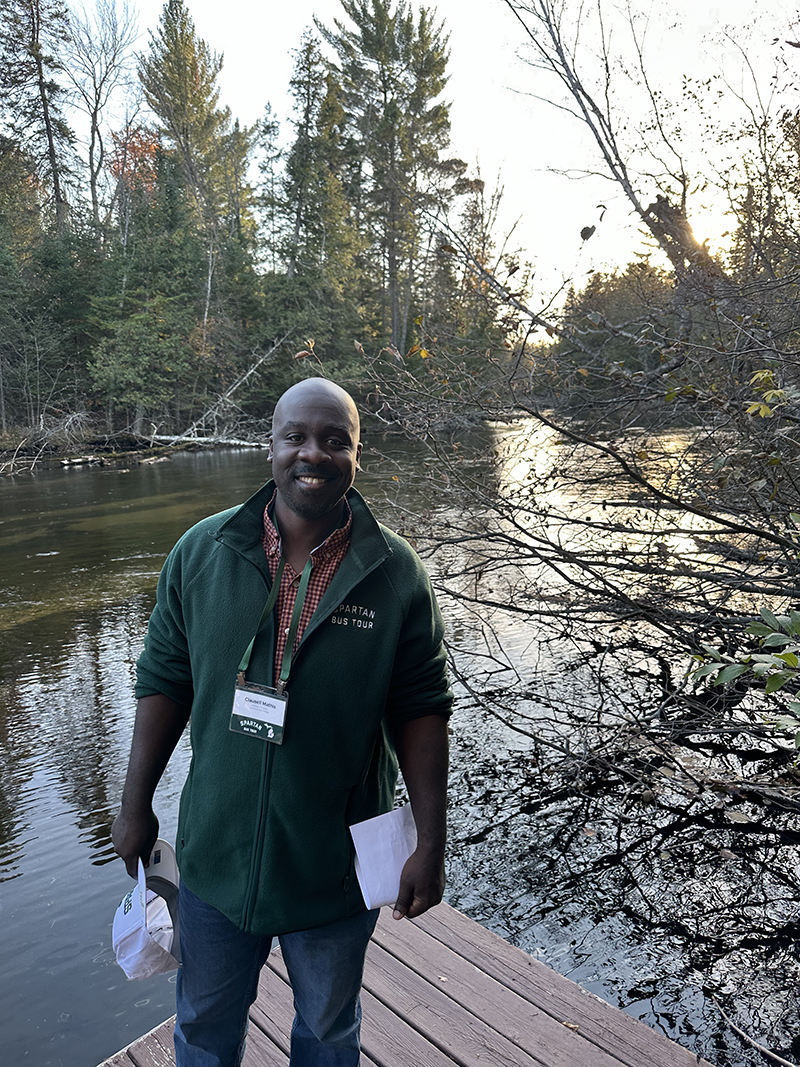 Clausell Mathis stands by the Au Sable River at Grayling