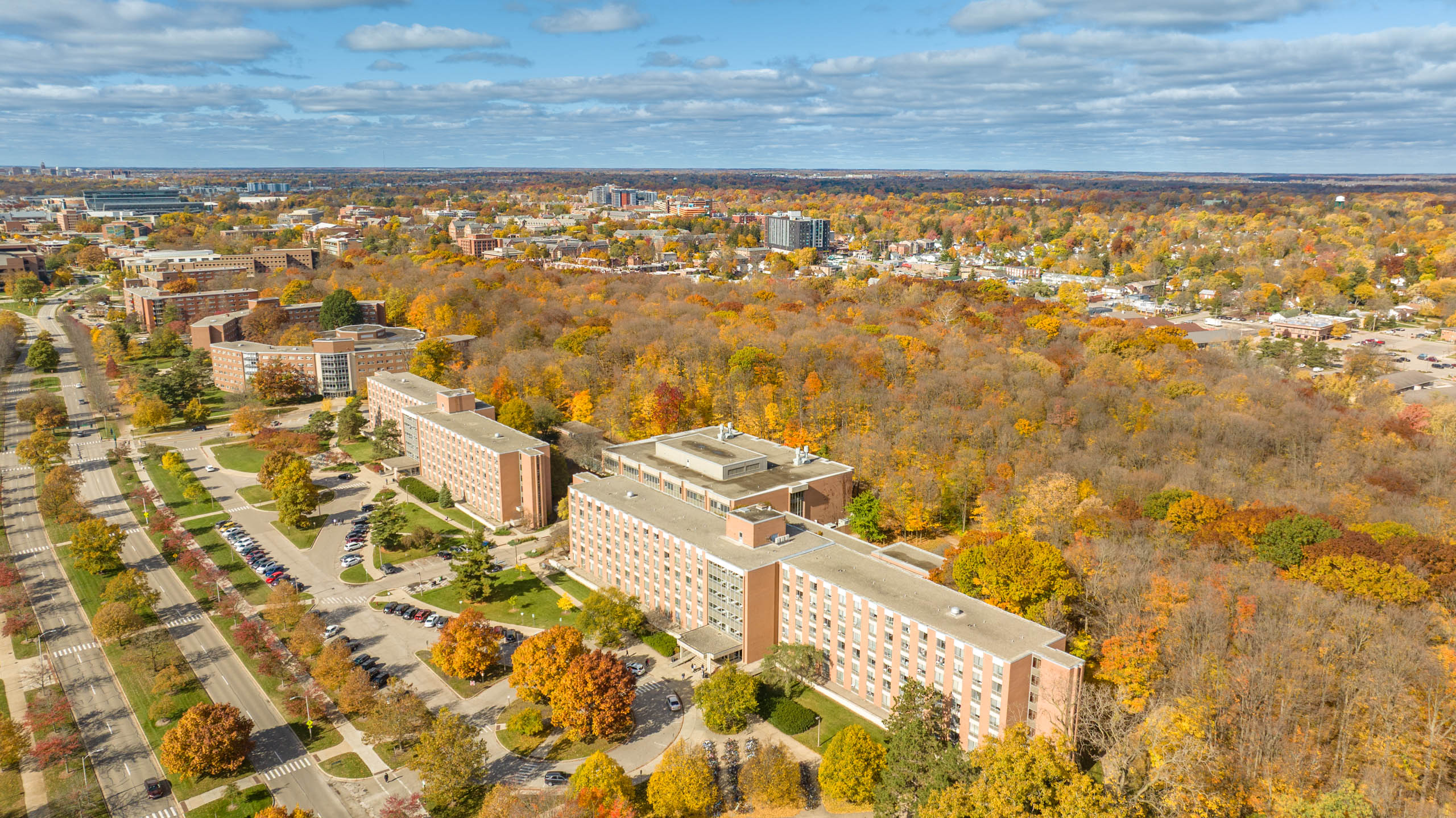 Aerial view of Holmes Hall