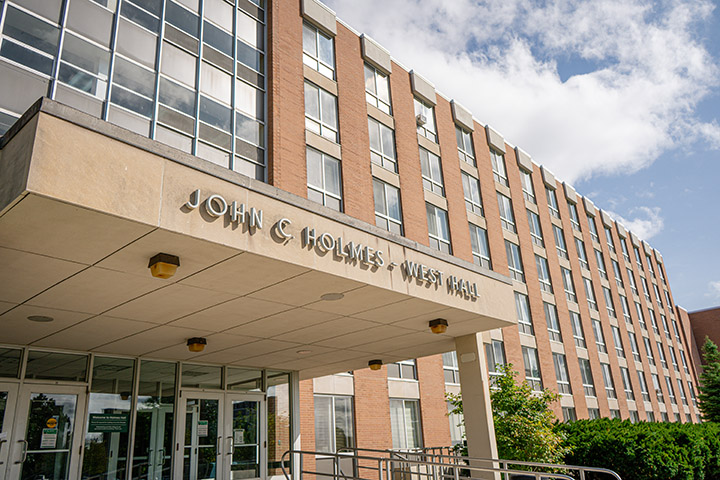 exterior image of West Holmes Hall, home to LBC and the Holmes residences