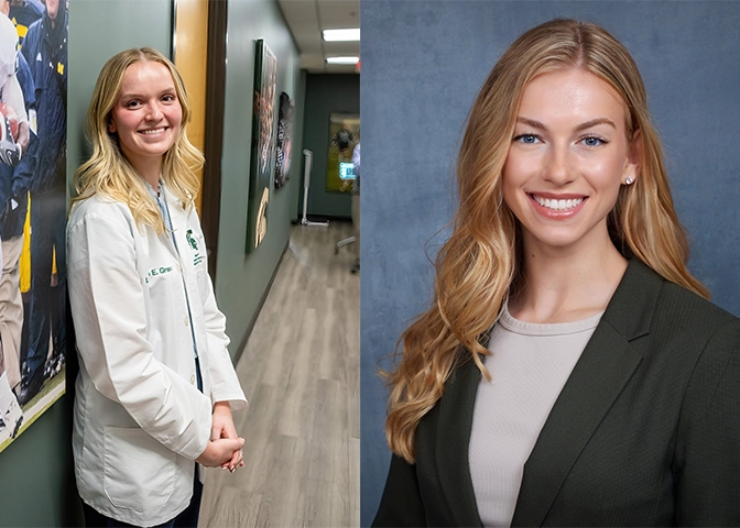 Lauren Grasso and Kate Vinkemulder, the first two graduates of the 3 + 4 program