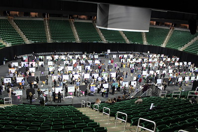 Wide view of hundreds of presenters at the 2025 UURAF in the Breslin Center