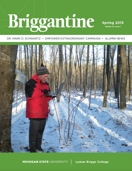 2015 Spring issue of the Briggantine featuring Dr. Mark Schwartz on the cover.
